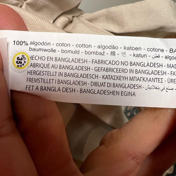 Zara 100% cotton adorable cream color drawstring dress with puff sleeve large - Picture 7 of 7